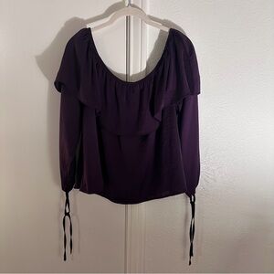 Honey Punch Purple Off-Shoulder Top